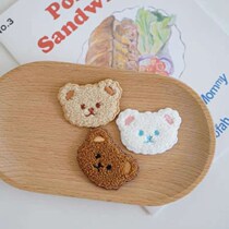 Bag stickers diy self-adhesive ns plush bear bear embroidery mobile phone case hand account book sticky cloth clothes patch