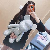 diy hand paste bear Net red DIY violence model white embryo diamond doll ornaments material bag toy gift