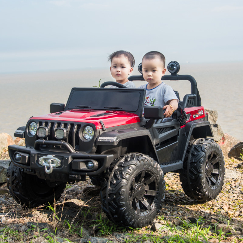 Children's electric car four-wheel remote control car baby children's toy car four-wheel drive off-road can sit children's double stroller