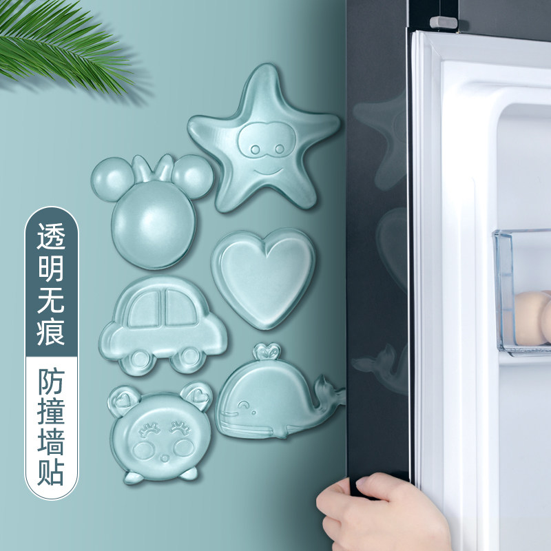 Refrigerator anti-collision sticker home silicone door behind anti-bump door handle non-marking wall sticker furniture cabinet door cache protective pad