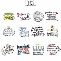 50 Inspirational English Learning Mottos for Guitar Laptop Decorative Luggage Waterproof No-Glue Stickers