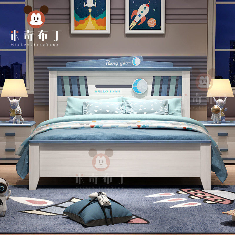 Children's bed boy solid wood teenage bed 1 2M single bed 1 5m child bed Nordic children's room furniture