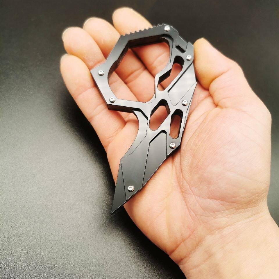 Self-defense carbon plastic finger tiger EDC glove two-finger buckle outdoor window breaker hand buckle hand support side weapon sale T - Taobao