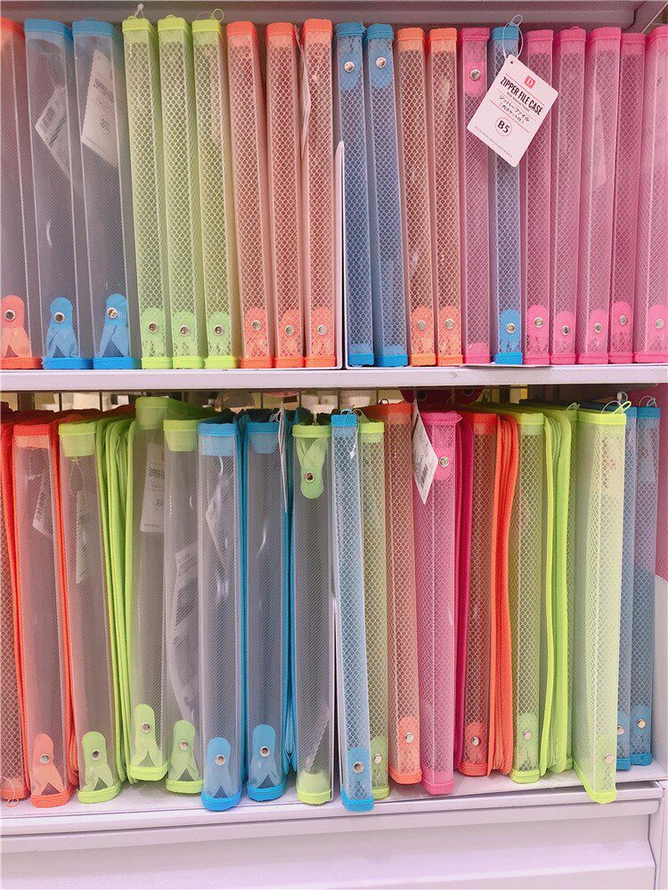 Japan Daiso A4 B5 B4 B4 Package Archive Bag File Cashier Bag with Barrier No