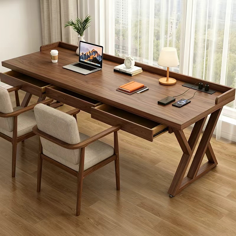Solid Wood Desk with Drawers for Home Use in Bedroom, Office Desk, Living Room Sofa Back Study Writing and Reading Long Table Solid Wood Desk with Drawers for Home Use in Bedroom, Office Desk, Living Room Sofa Back Study Writing and Reading Long Table