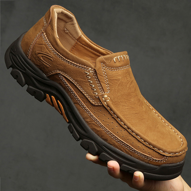 German camel dynamic men's shoes 2022 autumn leather dad leather shoes men's middle-aged soft leather soft bottom casual leather shoes