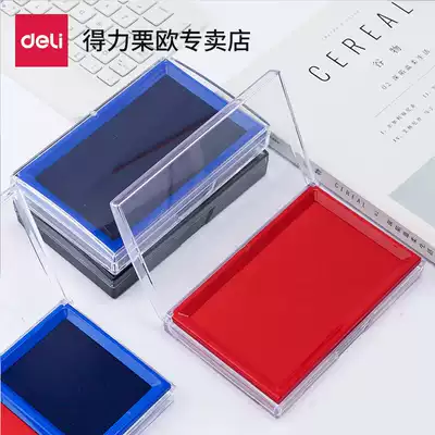 Del printing table 9864 Red printing table large printing plate (oily) printing oil quick drying quick drying financial accounting special quick drying blue black seal bank Press fingerprint office supplies