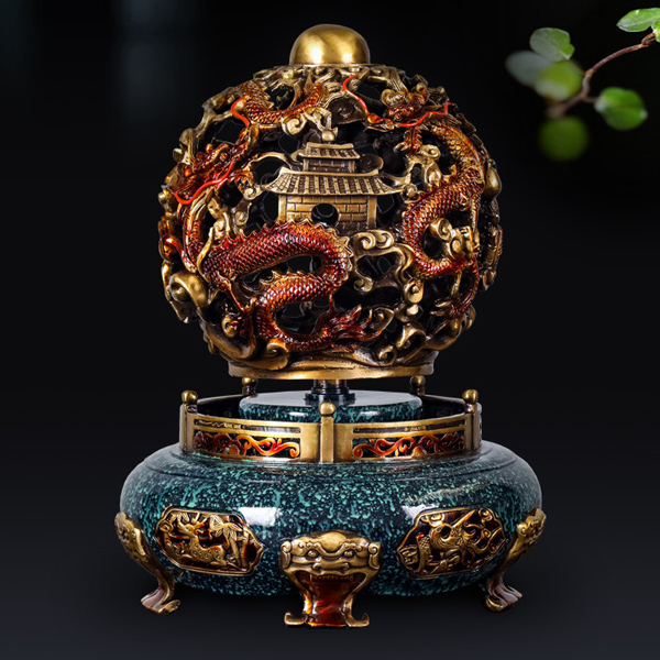 Pure copper made of copper tire color glaze means meaningful nine-turn dry-kun ornaments nine-turn dry-kun ding trembling headlines