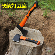 Axe Wood chopping woodworking axe Household small pure steel full stainless steel wood chopping artifact Outdoor tools Fire axe large size