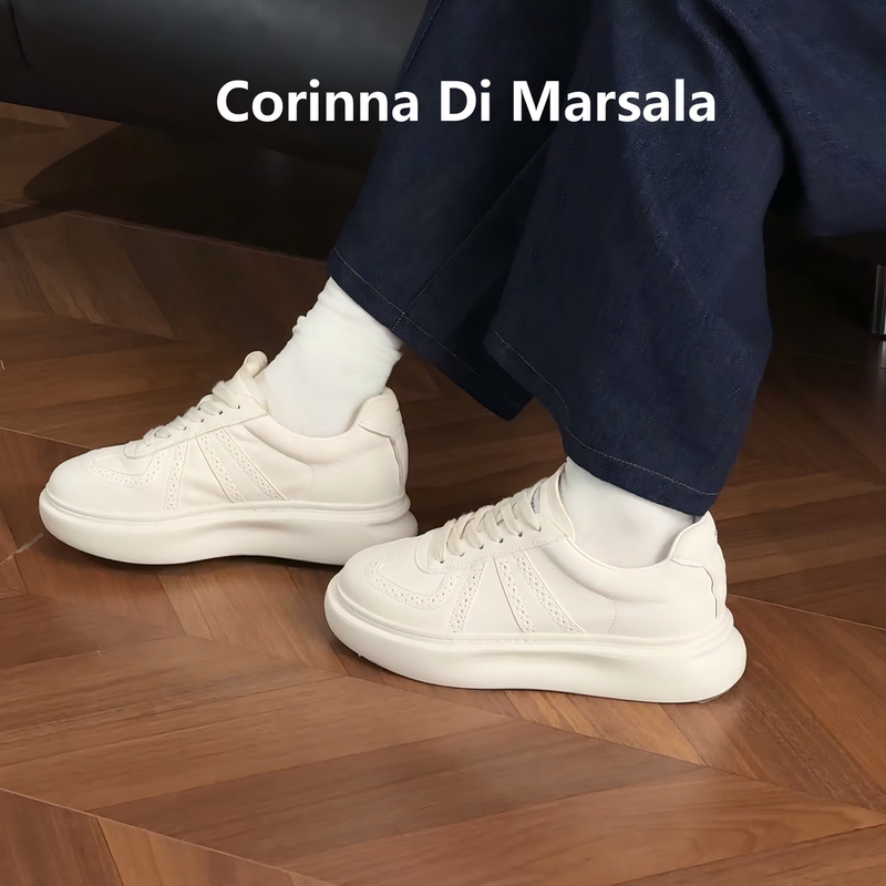 Xihong Alliance 2026 New Style Washed Horse Leather Retro Brogue Thick-Soled Casual Mcqueen Height-Increasing Dad Shoes for Women Xihong Alliance 2026 New Style Washed Horse Leather Retro Brogue Thick-Soled Casual Mcqueen Height-Increasing Dad Shoes for Women