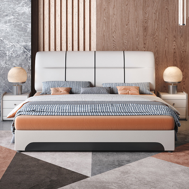 Modern minimalist bedroom with double bed software wedding bed 1 5 m 1 8m storage Nordic light lavish tatami bedroom bed