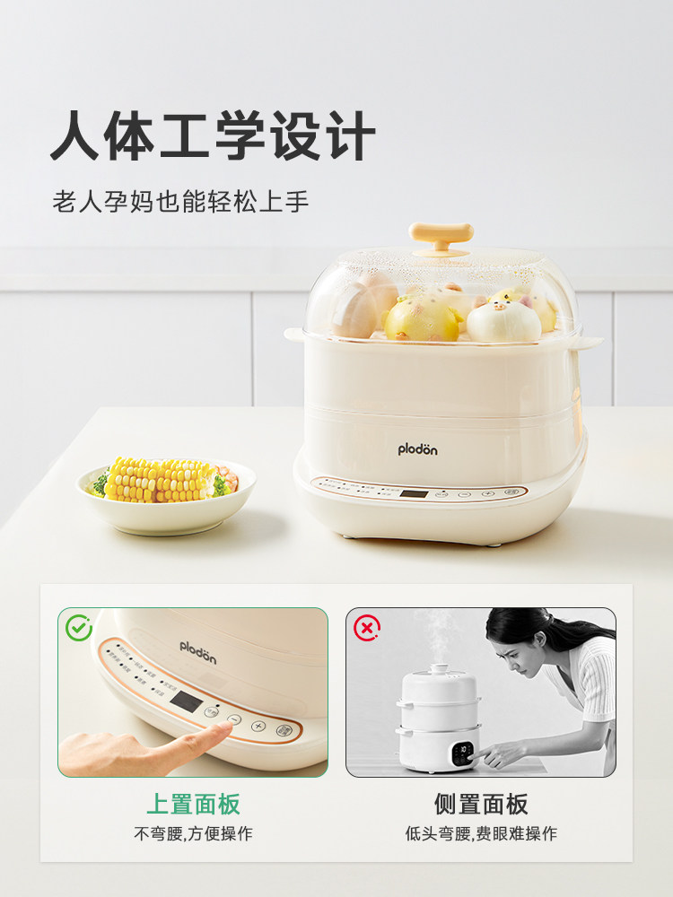 Plodon Double-Chamber Electric Stew Pot with Ceramic Inner Pot for Making Soup, Porridge, Baby Food, and Water-Cooked Stew