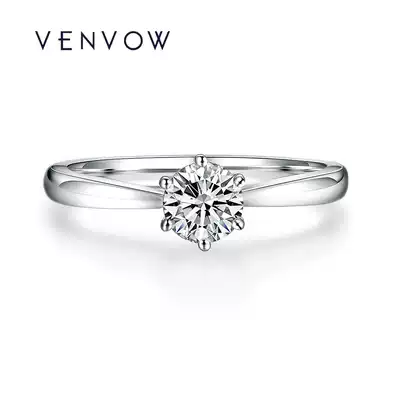 VENVOW18k platinum diamond ring female 30 minutes 50 points diamond ring marriage ring proposal wedding ring stop custom