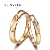 VENVOW jewelry ring couple 18K rose GOLD wedding engagement ring pair original design