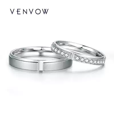 VENVOW wedding ring marriage proposal ring couple pair 18k platinum diamond engagement ring diamond ring