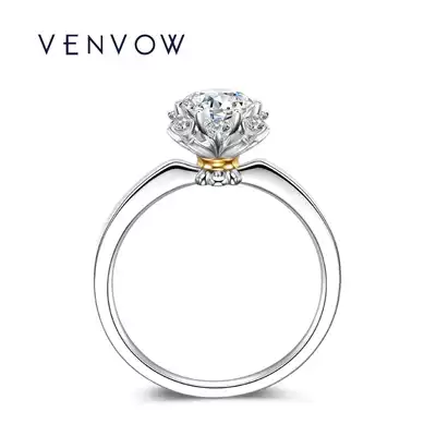 venvow custom jie tuo 18k gold flower ring for Women 1 karat 50 propose marriage diamond ring