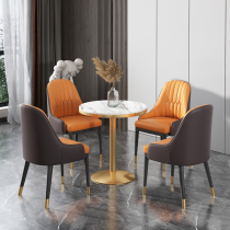 Nordic sales office negotiation area table and chair modern light luxury negotiation reception rock plate small round table one table four chair combination