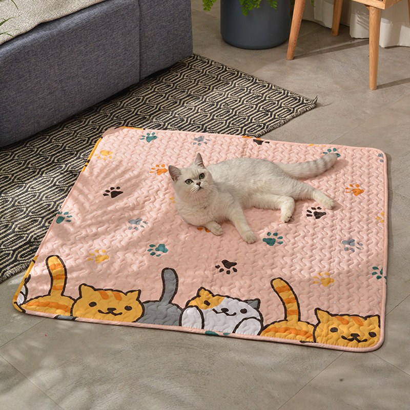 Cat mat sleeping with summer cool mat Cat Nest Four Seasons Universal Bed House Cage Ground Mat Dog Mat Cat Bed Pet supplies