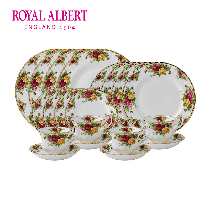Royalalbert Royal Albert Old Town Rose Series Coffee Cup and Plate Dinnerware Set 20-Piece Set Royalalbert Royal Albert Old Town Rose Series Coffee Cup and Plate Dinnerware Set 20-Piece Set