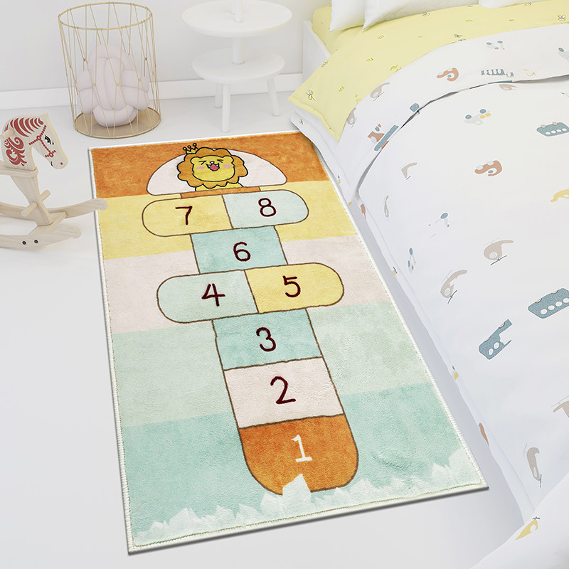 Children's bedroom room bedside blanket hopscotch game boy girl hopscotch short pile kindergarten floor mat