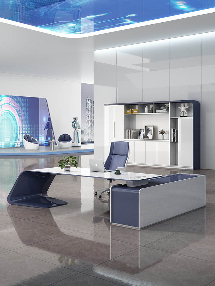 Piano paint boss desk Modern simple manager President supervisor Atmosphere Single table and chair combination Large desk