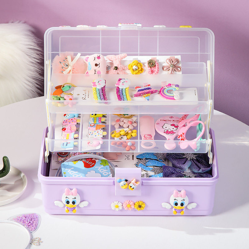 Princess hair accessories containing box Children rubber band Rope Gripping Head Pint Clips Dressy Dressings Baby Plastic Jewelery Jewellery