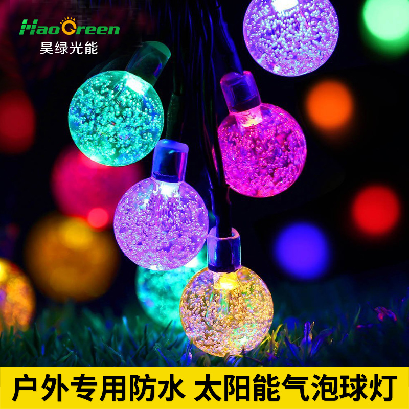 Solar lamp outdoor courtyard lightLED colourful lights string waterproof villa garden decoration star lights string flash lamp