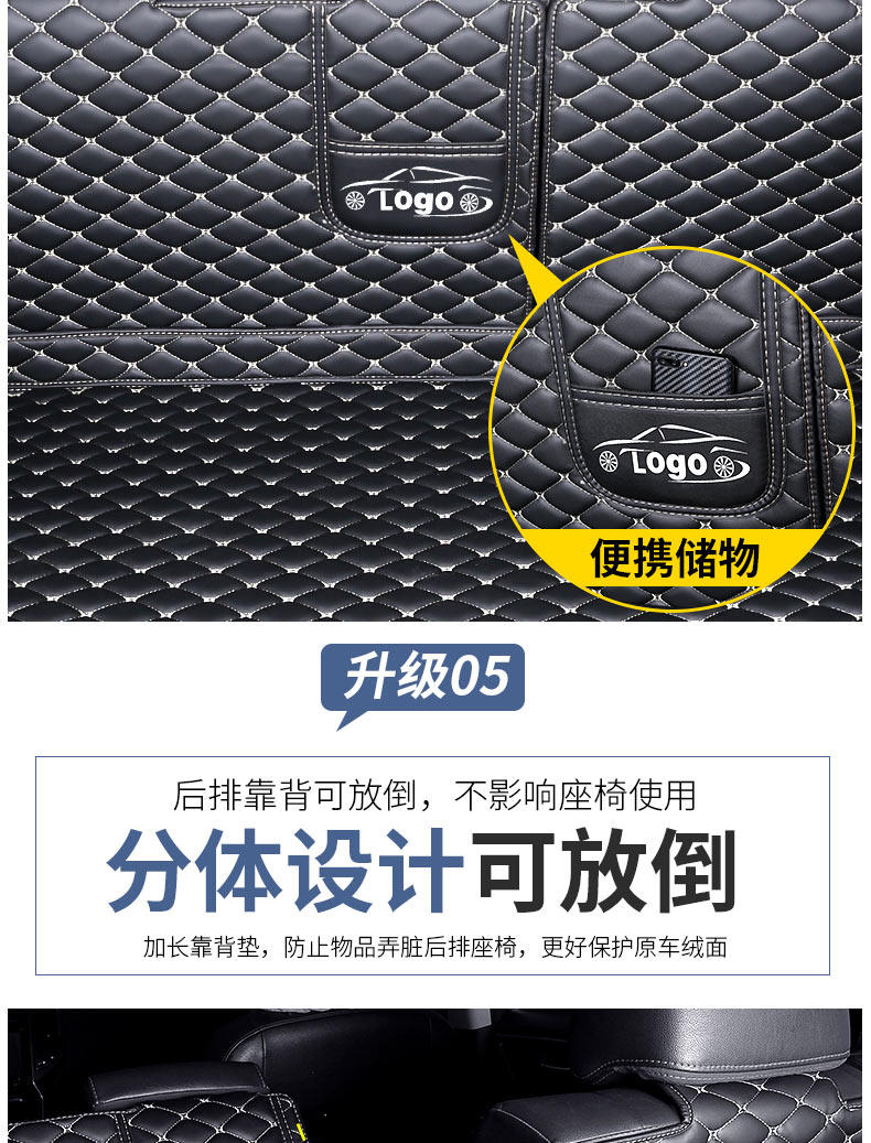 2019 Audi Q5 Q5L Full-Coverage Trunk Mat Waterproof and Wear-Resistant Interior Rear Protection Mat