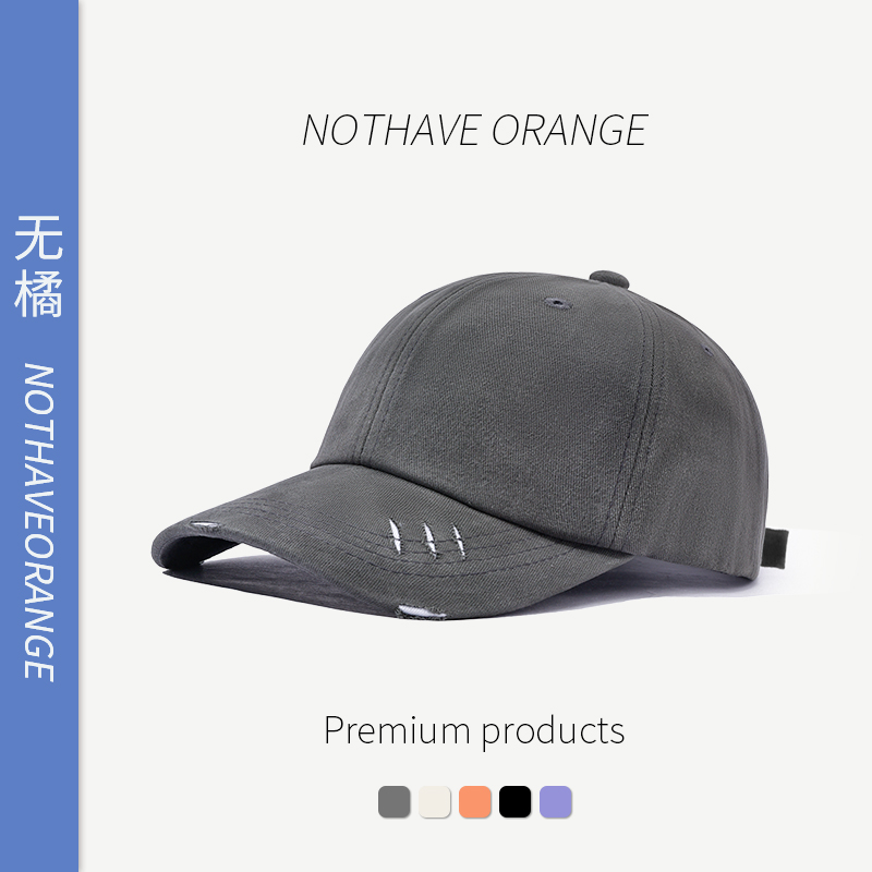 2022 new style old-fashioned peaked hat women's autumn style soft top fashion niche baseball cap gray cap men's trend
