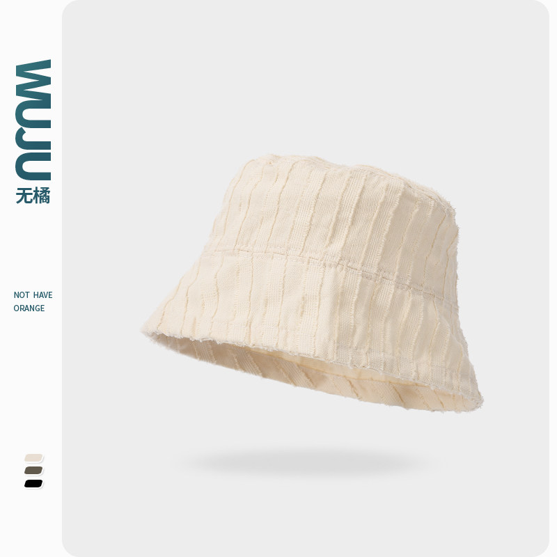 Thin section plain sunscreen hat small brim short brim fisherman hat women's summer sunshade bucket hat show face small basin hat