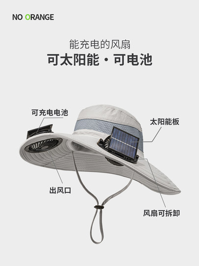 2026 New Solar Fan Hat for Women, Summer Sunshade and Sun Protection Hat for Men, Hiking Outdoor Adult Fisherman Sun Hat