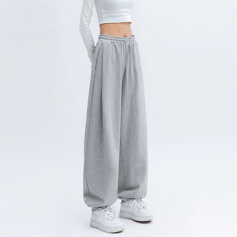 Plus-Size Jogger Sweatpants for Women, Spring 2026 New Style, American Style, Loose Fit, Lantern Casual Pure Cotton Sweatpants