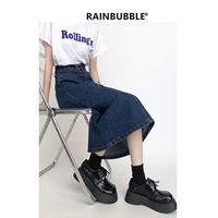 Джинсовая осенняя длинная джинсовая юбка, демисезонная длинная юбка, подходит для подростков, средней длины, высокая талия, А-силуэт