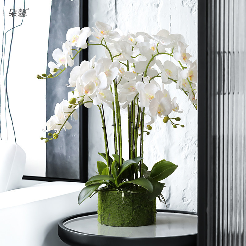 Doxin emulation butterfly orchid potted suit PU hand feel creative living room tea table fake flower decoration floral upscale flower