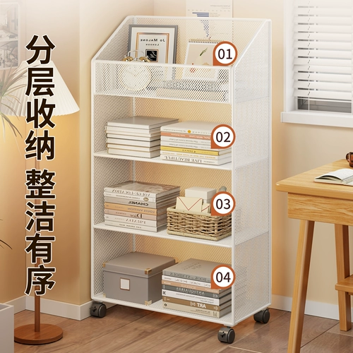 Книжная полка, тележка для домашнего использования для школьников, многослойная простая система хранения, книжный шкаф