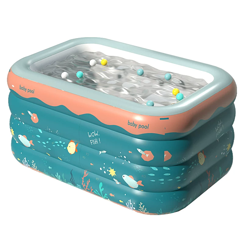 Foldable inflatable swimming pool for swimming for bath, increased thickness
