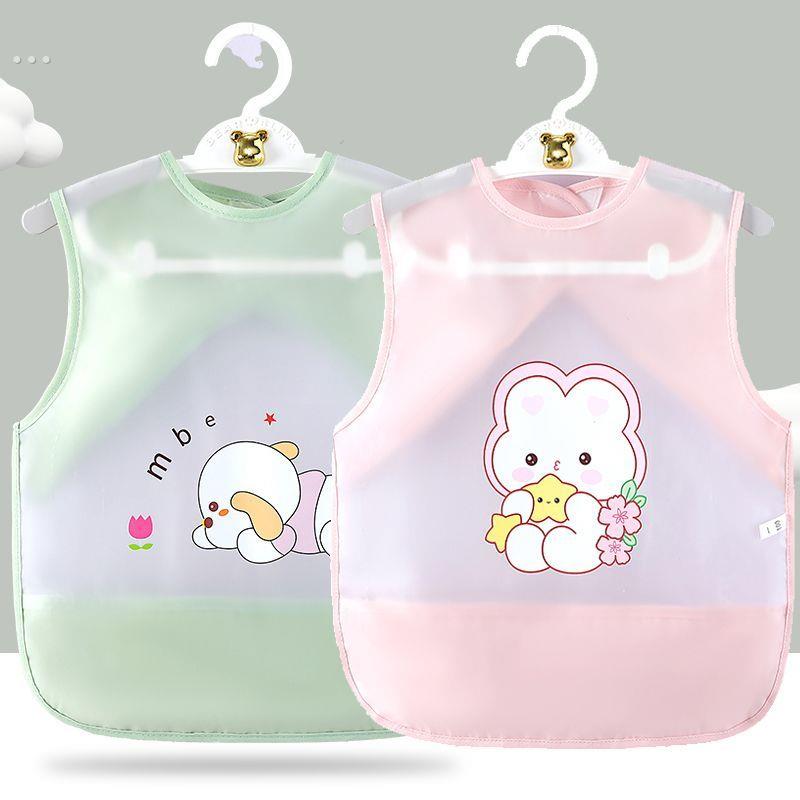 Children's bib summer TPU smock for baby waterproof and dirt-proof for men and women sleeveless baby protective clothing for eating and dressing with reverse wear