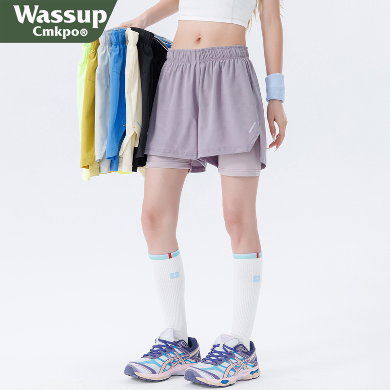 Wassup Cmkpo Two-In-One Shorts for Men and Women, Three-Quarter Length Shorts with Faux Two-Piece Design and Back Pocket, Quick-Dry Sports Shorts Wassup Cmkpo Two-In-One Shorts for Men and Women, Three-Quarter Length Shorts with Faux Two-Piece Design and Back Pocket, Quick-Dry Sports Shorts