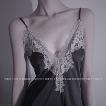 Sexy pajamas woman summer ice filament lingerie sling lace thin sleepdress 2022 new style