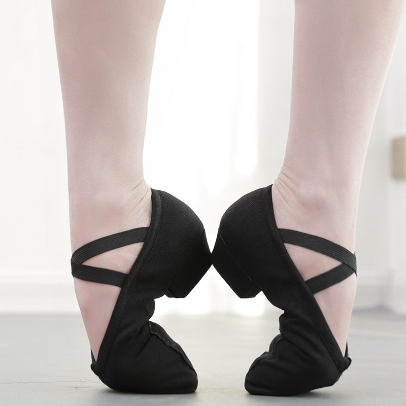 Dance shoes women's soft-soled practice shoes folk dance shoes in the ballroom belt with the teacher's special floor indoor pink classical dance shoes