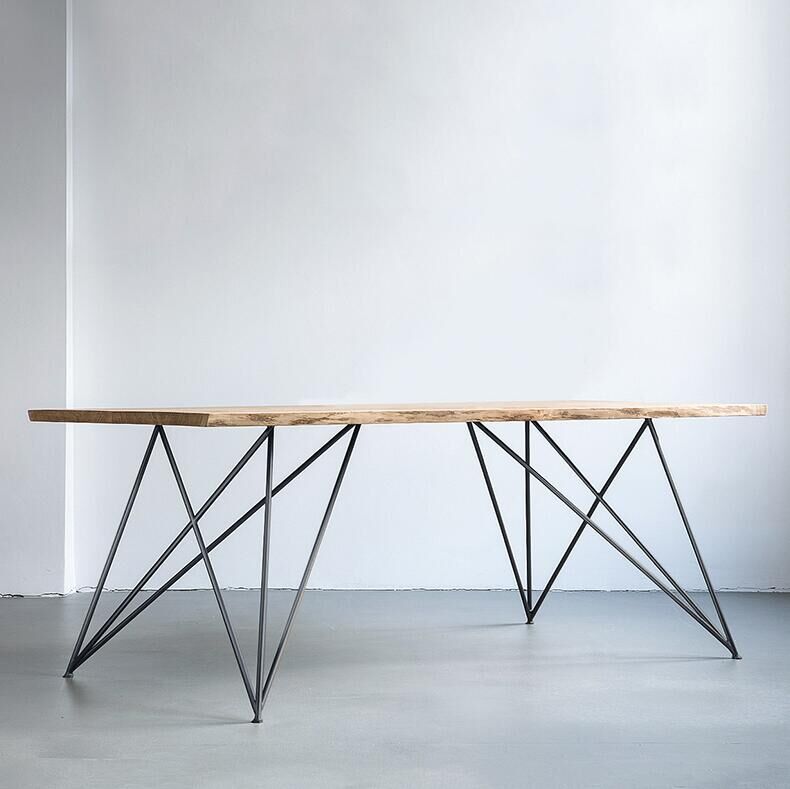 Nordic Minimalist Modern Creative Solid Wood Table Rectangular Desk Home Desk Retro Dining Table Talks Long Table-Taobao