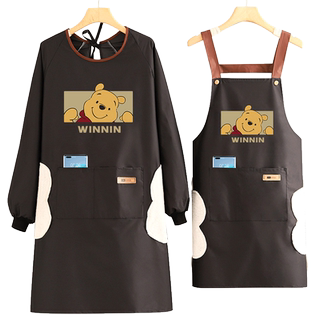 长袖罩衣女新款防水围裙定制logo印字厨房家用工作服餐饮专用围腰