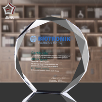 Trophy customization K9 crystal trophy customized high-end authorization license annual outstanding staff honor award medal