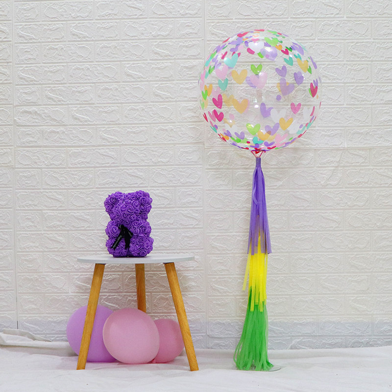 18-inch net red wave ball transparent explosive cartoon children's ball square push hot sale scene decoration party birthday