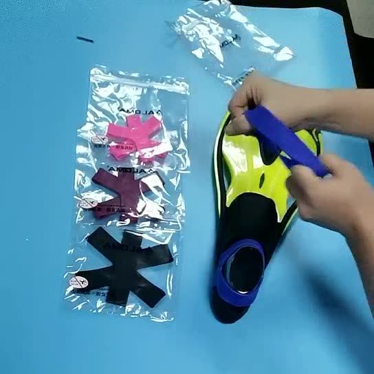 Silicone fins fixed with diving supplies open heel cover foot fins anti-off and anti-heel triangle elastic elastic band