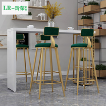 Nordic solid wood bar table home living room dining room Golden Wall Bar modern simple high table long table