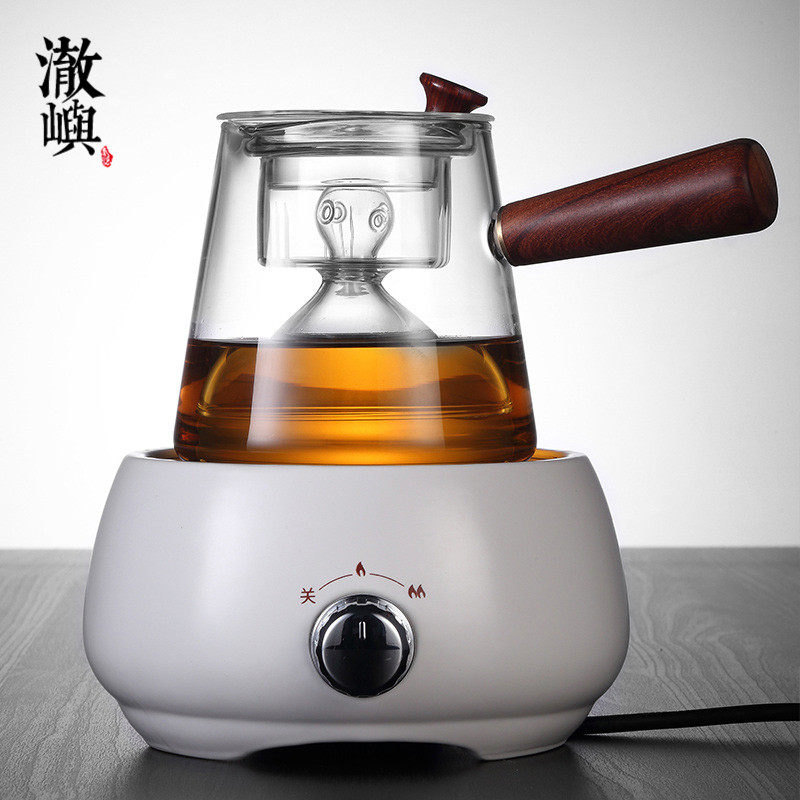 Clear Islands Brief Approximately Fully Automatic Cooking Tea Stove Glass Burning Teapot Home Cooking Dual-use Small Black Crystal Stove