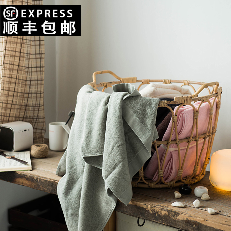 No print good pure cotton towel long suede cotton lovers bath towels Home not easy to fall wool pure cotton wash face Home little long scarves