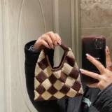 Шахматы, барсетка ручной работы, набор материалов, плетеный крючок для вязания, иголка, сумка подмышку, «сделай сам»