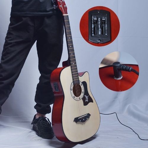 Electric box guitar 38 inch folk acoustic guitar beginner guitar to send package tuner jita professional musical instrument